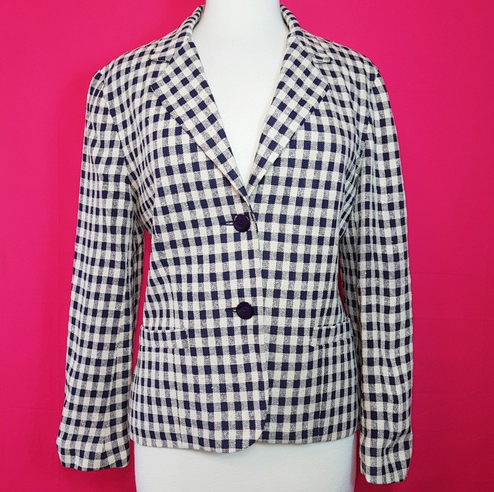 Rafaella Petites Vintage Gingham Blazer